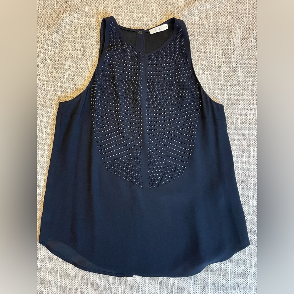 ALC Black Tank with Gunmetal Stud Detail